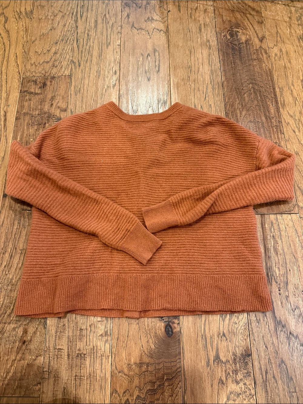 Madewell Rust Ribbed Button-Front Women's Cardigan, XXSmall - Picture 6 of 6